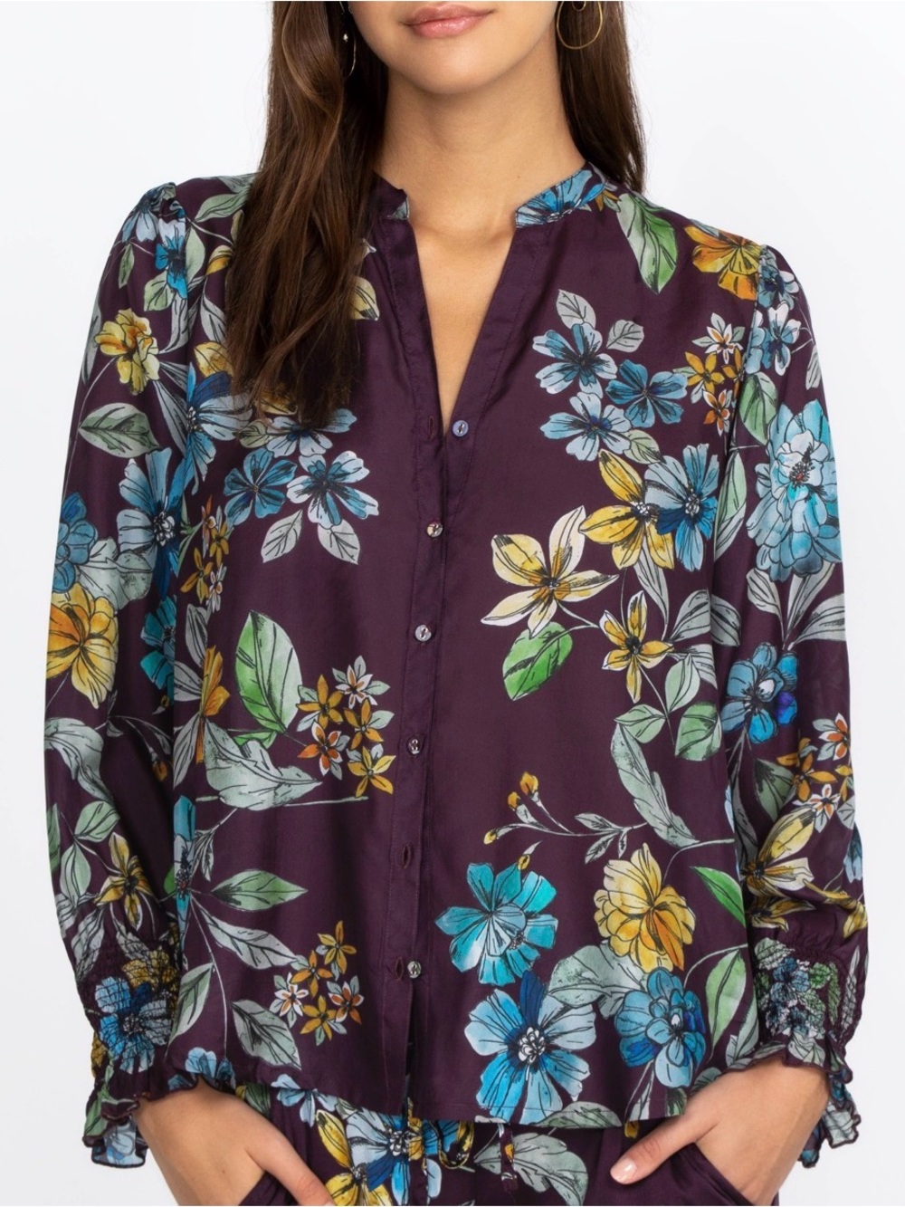 Johnny‎ was womens xxl 100% silk Lexi Tamisha blouse capsule dopamine floral